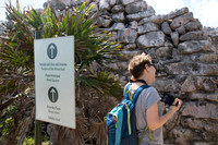 tourist at Tulum Ruins