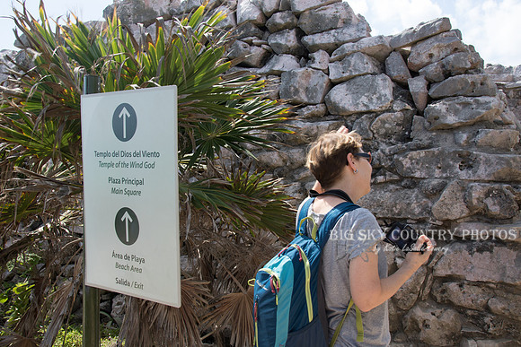 tourist at Tulum Ruins
